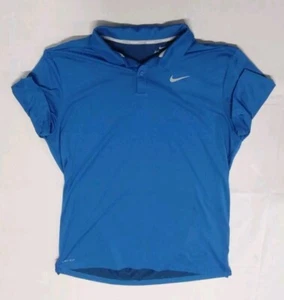 Nike Golf Dri Fit Polo Shirt Blue/Blue Dots Short Sleeve Men's Large - Picture 1 of 11