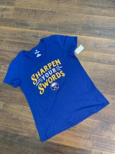 NHL BUFFALO SABRES women's, v-neck t-shirt, blue, MEDIUM, New  w/tags - Picture 1 of 1