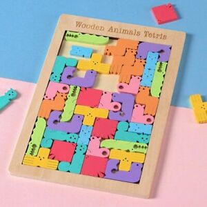 Montessori Wooden Toy Animal Tetris Puzzle Baby Early Education Puzzle Accessory