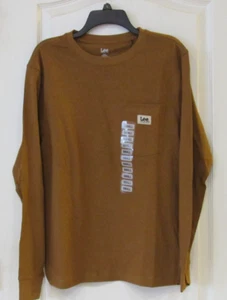 Lee Manga Larga Pullover Ropa de Trabajo Camiseta Tabaco Para Hombre Talla S o XL NUEVO CON ETIQUETAS - Imagen 1 de 2