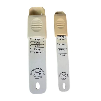 The Pampered Chef Vintage Adjustable Sliding Measuring Spoon Set of 2 - Image 1 of 3