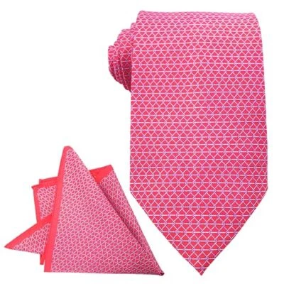 Corbatas para Hombre Satén Floral Patrón Paisley Diseño Estampado Para Hombre 421-Rosa Caliente Foto 1 de 4