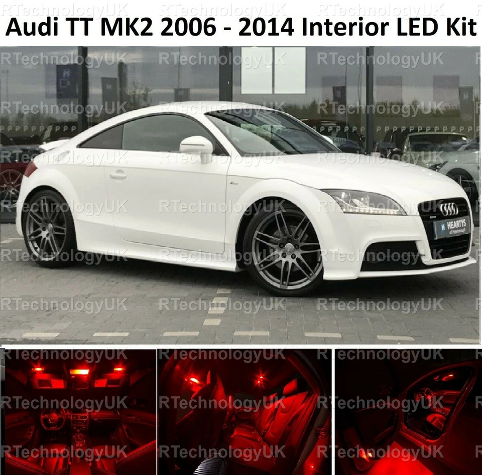 RED PREMIUM Audi TT Mk2 8J interior LED Light Kit Upgrade Xenon NEW - Image 1 of 1