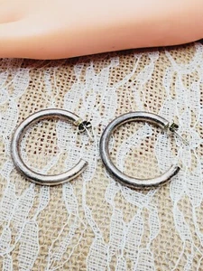 Vintage Sterling Silver C^A 925 Hoop Earrings (53) - Picture 1 of 5