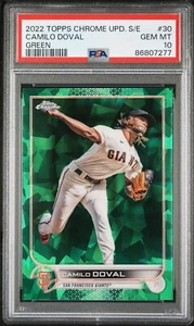 2022 Topps Chrome Update S/E PSA 10 Green CAMILO DOVAL Rc 7/75 Giants POP 2!! - Picture 1 of 4
