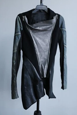 Chaqueta de mezclilla de cuero Rick Owens para mujer talla XS - ¡Súper rara IMPRESIONANTE! Foto 1 de 4