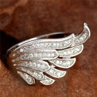 Silver Topaz White Wholesale Engagement Wing Angel Ring 44357 Fashion Women