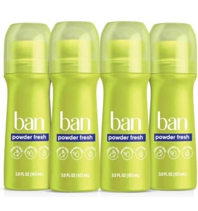 NEW Ban Powder Fresh 24hour Invisible Antiperspirant Rollon Deodorant (4Pack) - Picture 1 of 5