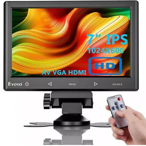 Eyoyo 7 inch Screen 1024x600 Display Gaming Monitor HDMI VGA AV for Xbox PS4 - Picture 1 of 8