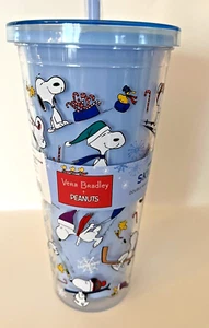 Vera Bradley Snoopy Ski Slope Jump Drinking Tumbler 24 Oz BPA Free NEW - Picture 1 of 8