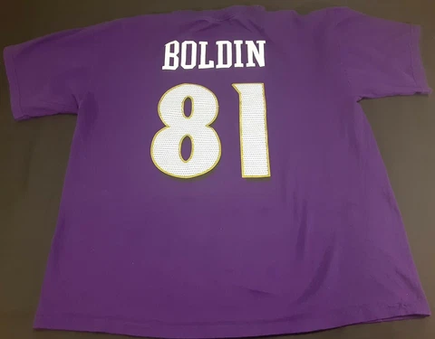 Baltimore Ravens Anquan Boldin Jersey T Shirt Sz XL  Short Sleeve Purple #81 Cover