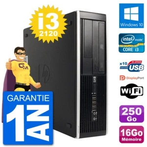PC HP Compaq 6200 Pro SFF Intel i3-2120 RAM 16Go Disque 250Go Windows 10 Wifi - Imagen 1 de 3