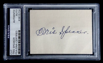 TRIS SPEAKER SIGNED PSA/DNA CERTIFIED AUTHENTIC AUTOGRAPH BASEBALL HOF RARE - Image 1 of 2