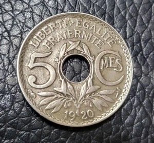 1920 France 5 Centimes Coin - Picture 1 of 2