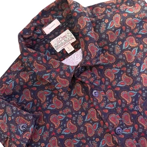 J. Crew Flannel Shirt Men Size L Midweight Regenerative Cotton Paisley Classic - Picture 1 of 10