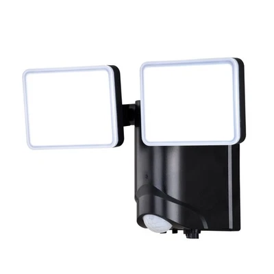 Vaxcel Lighting T0672 Sodo Double Light 9-1/4"W LED Outdoor Flood - Black - Image 1 of 4