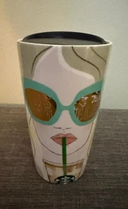 Starbucks Los Angeles Sunglasses Girl Ceramic Tumbler 12oz Travel Mug - Picture 1 of 7
