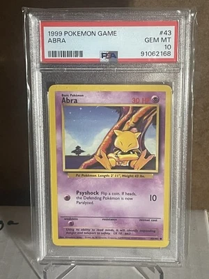 ABRA #43 PSA 10 1999 POKEMON Base Set Unlimited WOTC  - Image 1 of 2