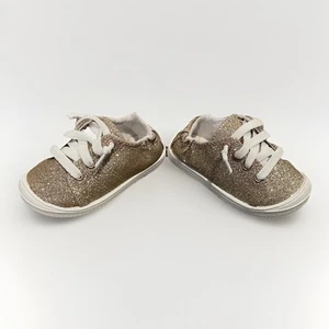Wonder Nation Glitter Gold Slip-On Sneakers Shoes Toddler Girl Size 7 NEW NO TAG - Picture 1 of 8