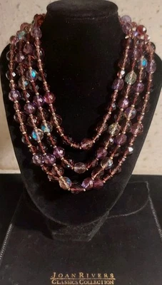 Dos Collares Largos Joan River en Amatista, Ciruela, Cristal de Bronce con Colgante Foto 1 de 4