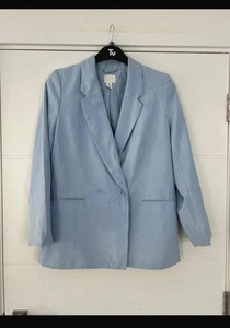 H&M Women's Blue Jacket Blazer, Size Small Button Occasion Guest - Picture 1 of 7