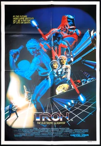 Tron ORIGINAL Australian One Sheet Film Poster Jeff Bridges Disney 1982 - Imagen 1 de 5