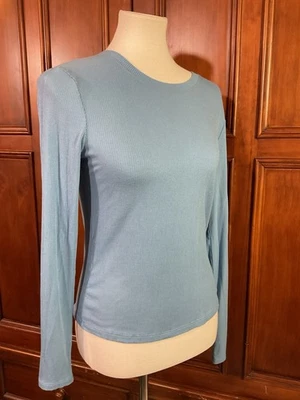 Llave de cobre para mujer ajustada azul liso sedoso tacto suave tejido vertical talla mediana nuevo con etiquetas  Foto 1 de 4