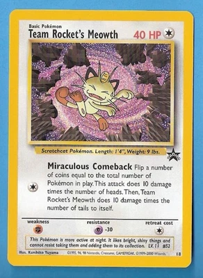 2000 Pokemon Black Star Promo - Team Rocket's Meowth #18 NM/MT - Image 1 of 2