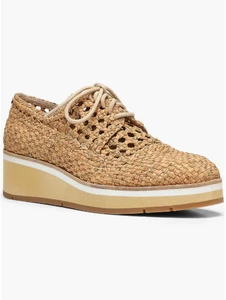 Women's Donald Pliner Napoli Wedge Derby - Natural Cork Woven - Picture 1 of 8