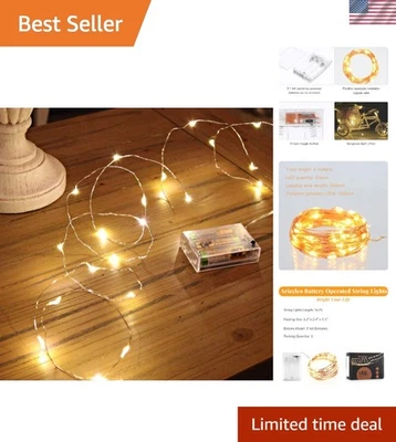 Battery-Powered 16ft Copper Wire Fairy Lights - Waterproof & Energy Efficient - Image 1 of 4