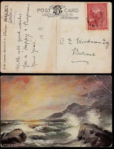 1907 TASMANIA Postcard used from DEVON HOSPITAL, Latrobe to Burnie with 1d Stamp - Picture 1 of 1