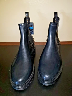 Sam Edelman Circus Waterproof Rain Boots Tinsley Black Rubber Pull On size 8 - Image 1 of 4