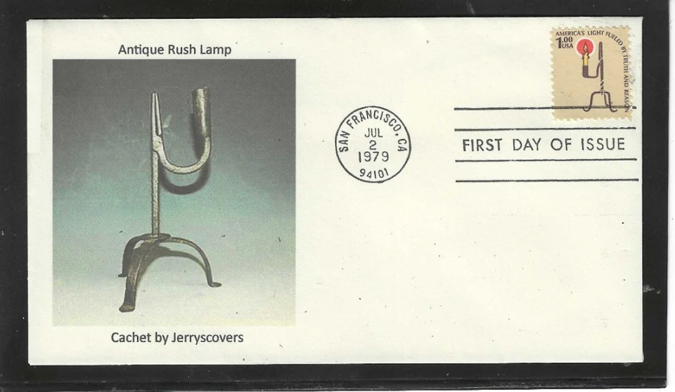 $1.00 ANTIQUE RUSH LAMP FDC 1979 SAN FRANCISCO, CA JERRY'S COVERS ONLY 1 MADE - Image 1 of 1