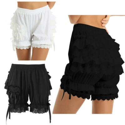 Womens Pumpkin Bloomers Shorts Lace Vintage Victorian Gothic Pantaloons Costume - Image 1 of 2