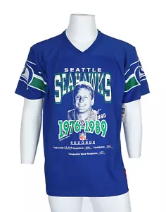 NWT Vintage 80s RAWLINGS XL Blue NFL Seattle Seahawks Steve Largent Tee T Shirt - Picture 1 of 8
