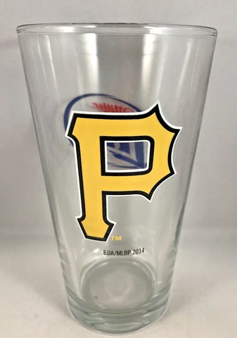 Pittsburgh Pirates Miller Lite Beer Pint Glass Souvenir Boelter Cover