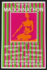 Póster Madonnathon WXYC 1991 Erectus Monótono Polvo Artista Raíz Tannis #rd Como Nuevo - Imagen 1 de 1