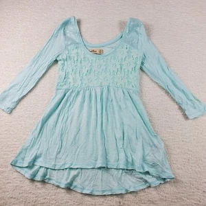 Vintage Y2k Hollister Baby Doll Top XS Fairy 2000s Coquette Twilight Bella Teal - Picture 1 of 6