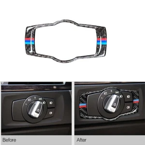 For BMW 3 Series E90 E92 Carbon Fiber M Sport Headlight Switch Frame Cover Trim - Picture 1 of 9