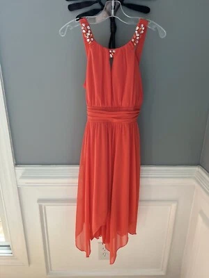 Maxi Vestido Niñas Tween Diva Naranja Talla 12 Crucero Boda Baile Foto 1 de 4