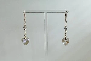 Kristall Amethyst Herz Ohrhänger - Bild 1 von 3