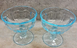 2 CUENCOS HERBET POSTRE BAYAS FRUTA TALLO LGT AQUA / AZUL 4" T ¡COMO NUEVOS! - Imagen 1 de 6