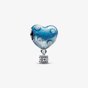*BRAND NEW* Pandora Moments Silver Hot Air Balloon Heart Slide Charm 793595C01 - Picture 1 of 3