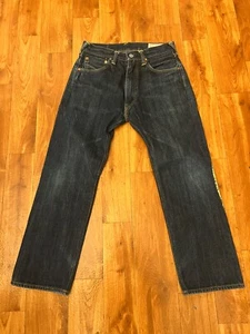 Evisu Jeans Daikoku White Paint No.2 2002 Dark Blue Mens Pants Japan Sz 30x35 - Picture 1 of 12
