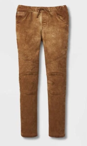 Lot Of 2 Boys Super Skinny Moto Jeans Pull-on  Drawstring Gray/Brown 8Husky26.95 - Picture 1 of 3