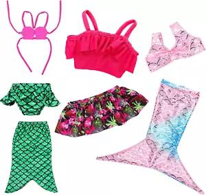 18 Inch Doll Clothes Accessories 3 Sets Princess Mermaid Tail Outfits Dress Swim - Picture 1 of 12