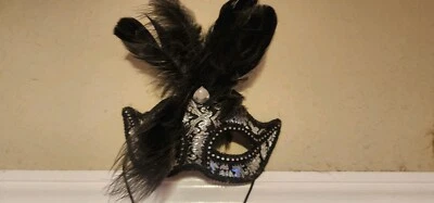 Masquerade Mask | Lace Masquerade Mask Silver Chrome mardi gras - Image 1 of 3