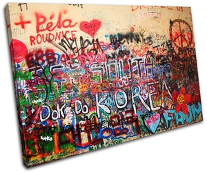 Funky Urban Graffiti SINGLE CANVAS WALL ART Picture Print VA - Picture 1 of 1