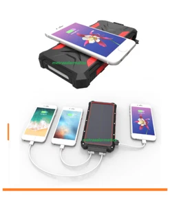 74W Smart Solar Power Bank LED Flashlight Qi Phone Charger USB-C + 2x USB-A  - Picture 1 of 6