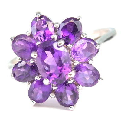 Anello In Amatista Purpurea Naturale SHOLA In Argento Sterling Taglia 18,7 - Immagine 1 di 3